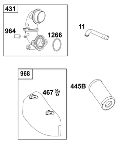 Air Cleaner Group Diagram and Parts List for 31R577-0038-B5 200000 - 399999 Briggs and Stratton Engine
